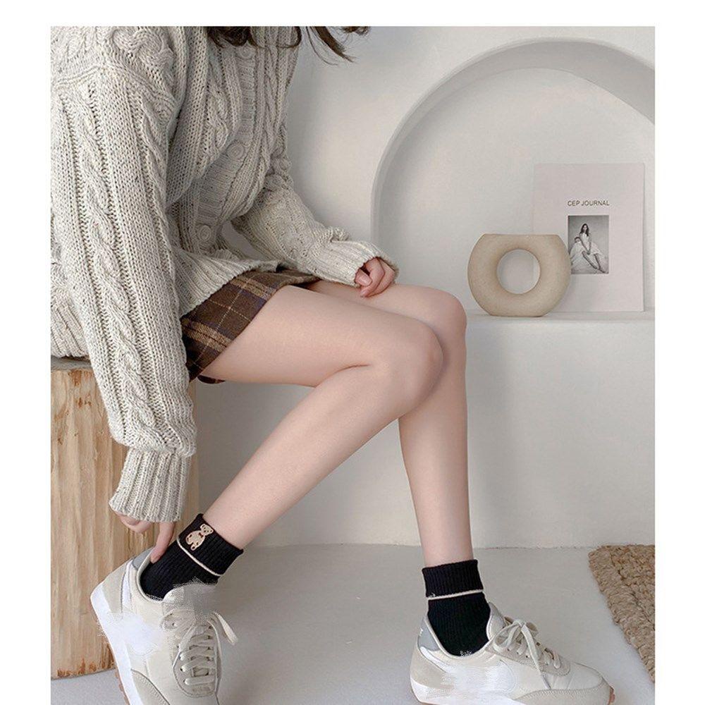 1 Đôi Tất Ống Thêu Họa Tiết Dễ Thương Thời Trang