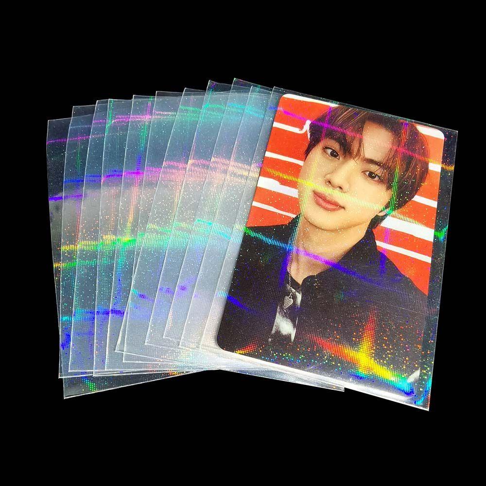 Miếng Dán Bảo Vệ Bưu Thiếp Thẻ Bài Trong Suốt Họa Tiết Hoa Anh Đào Holographic