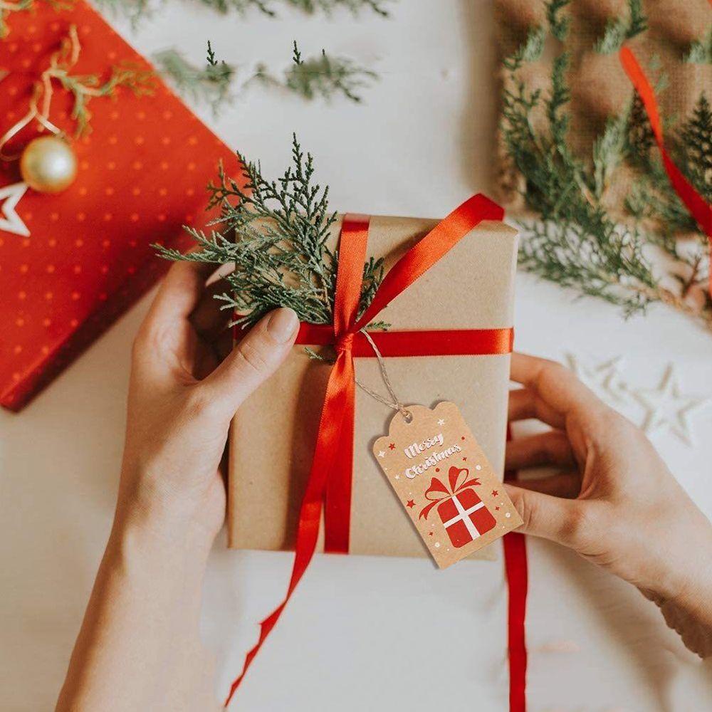 Set 100 Thẻ Giấy In Hình Ông Già Noel Trang Trí Giáng Sinh