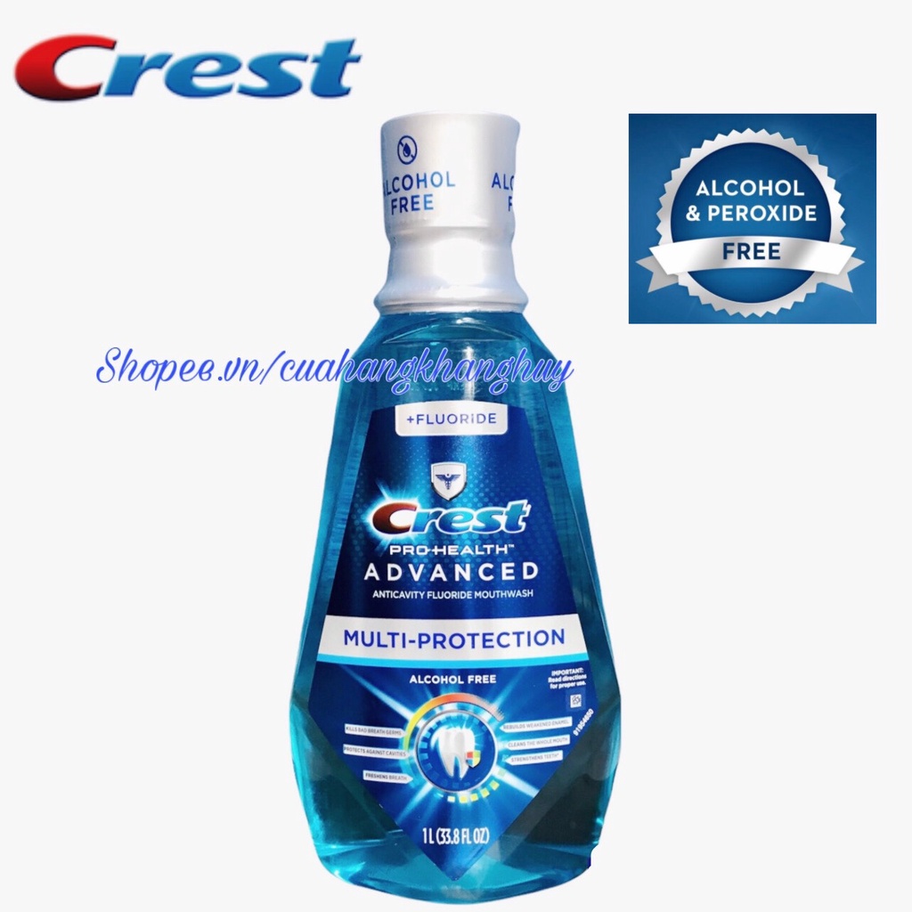 Nước súc miệng Crest Pro-Health Advanced with Extra Deep Clean 1 Lít (Mỹ)