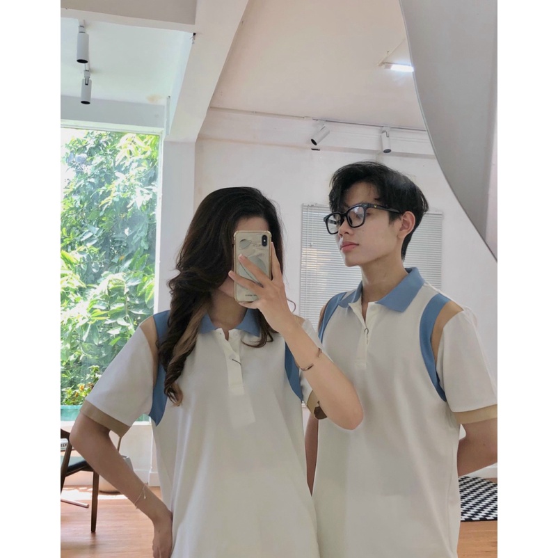 Áo Thun Nam Cổ Trụ Phối sọc Vai Chất Cotton Trơn Mềm Mát Thấm Hút Tốt Mặc Thoải Mái [NEW UNISEX]
