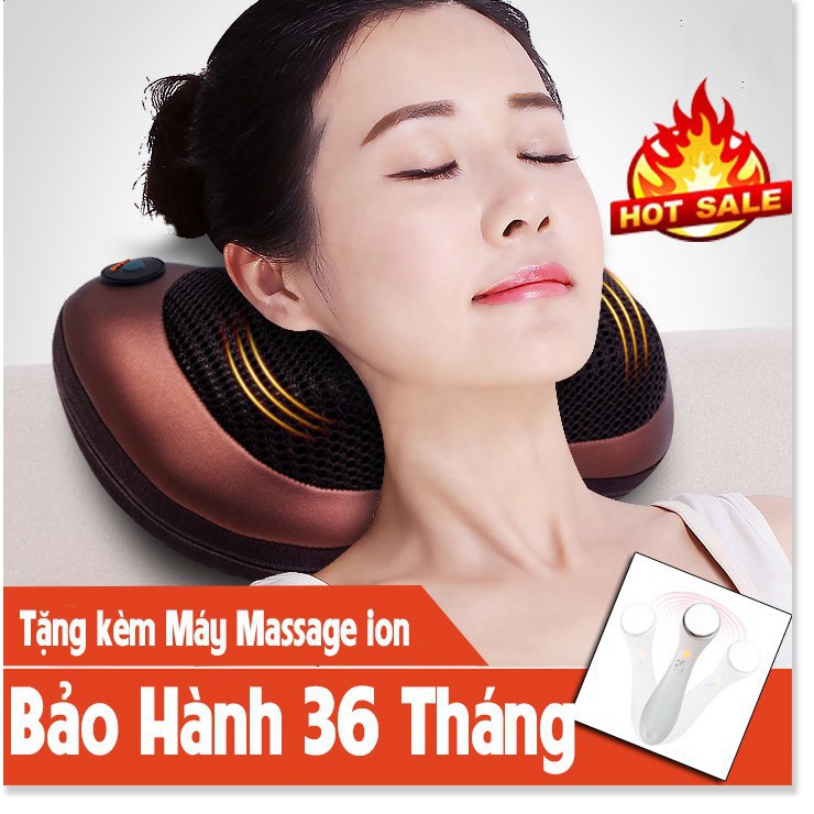 -Gối Massage Hồng Ngoại 8 Bi Magic Hàn Quốc Thế Hệ Mới,