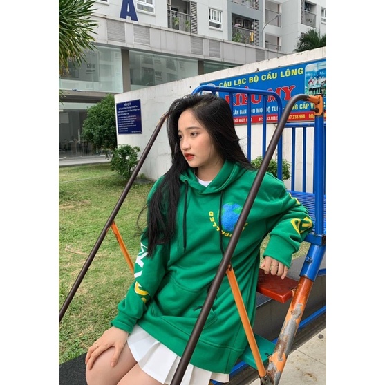 [sẵn] Áo Hoodie Form Rộng Xanh Rêu APPALLED PQK [nam nữ mặc ] | BigBuy360 - bigbuy360.vn