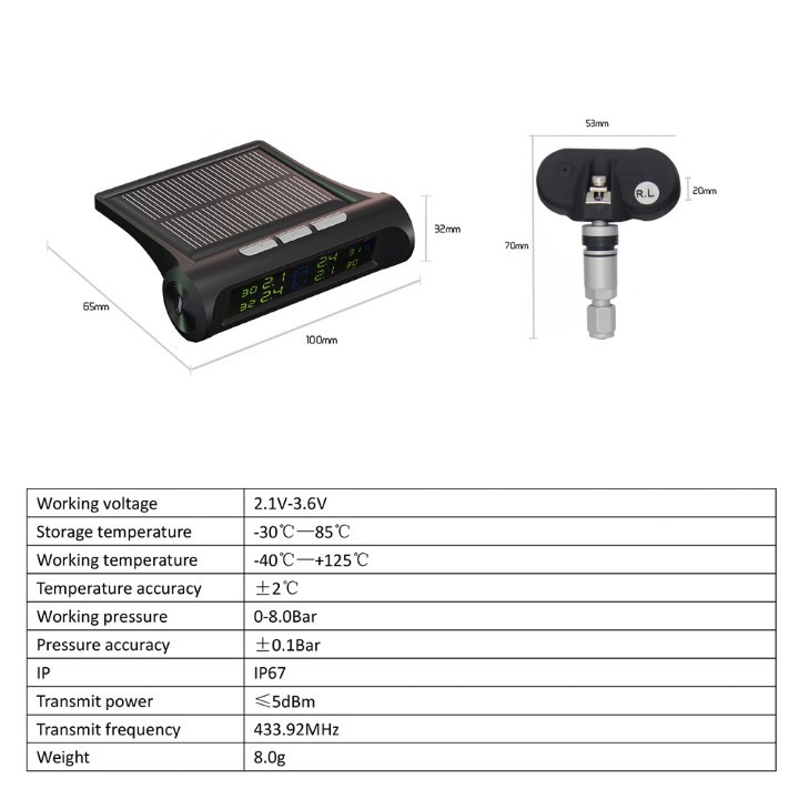 Bộ Cảm Biến Áp Suất Lốp Tpms Lắp Trong Cao Cấp