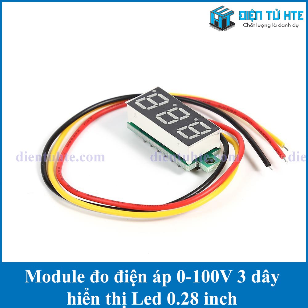 Module đo điện áp DC 0-100V hiển thị LED 0.28inch [HTE Quy Nhơn CN2]