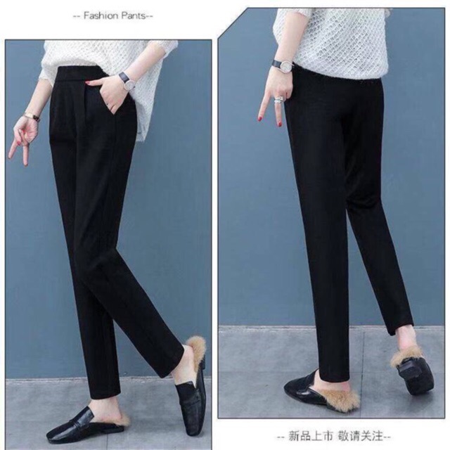 QUẦN DẠ NỮ BAGGY_CẠP CHUN NỬA _chất dạ chéo đẹp