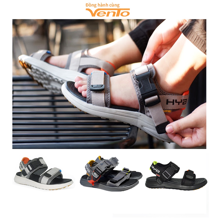 Sandal Vento chính hãng nam nữ SD-NB38, Dép quai hậu đế bằng đi học quai dán và quai bấm linh hoạt