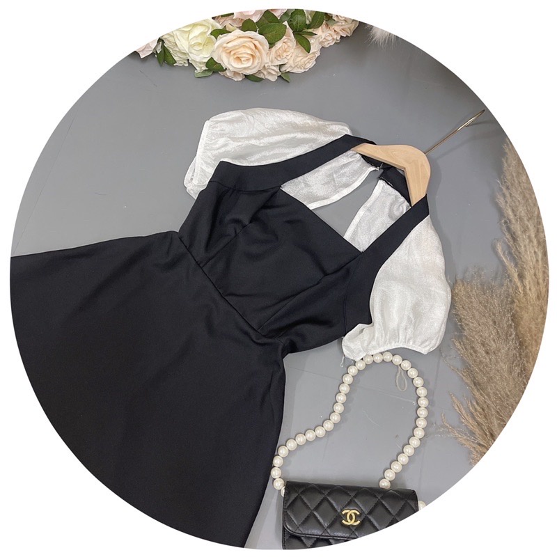 Váy Xòe Midi Khoét Lưng Đi Tiệc, Đi Chơi Tiểu Thư, Sang Chảnh - Khánh Vy Boutique