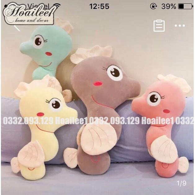 Gấu bông hình thú cá ngựa bông cute size 60-80cm 100cm cao cấp gấu ôm cho bé dễ thương mềm mịn