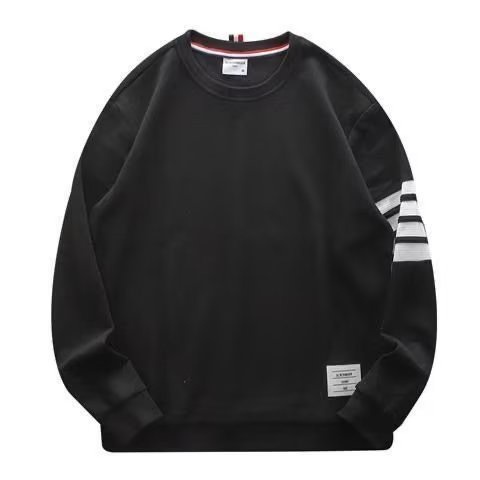 Áo Sweater Tay Dài Cổ Tròn Dáng Rộng Họa Tiết Kẻ Sọc Phong Cách Hip hop Thời Trang Cho Nam Size M-3XL