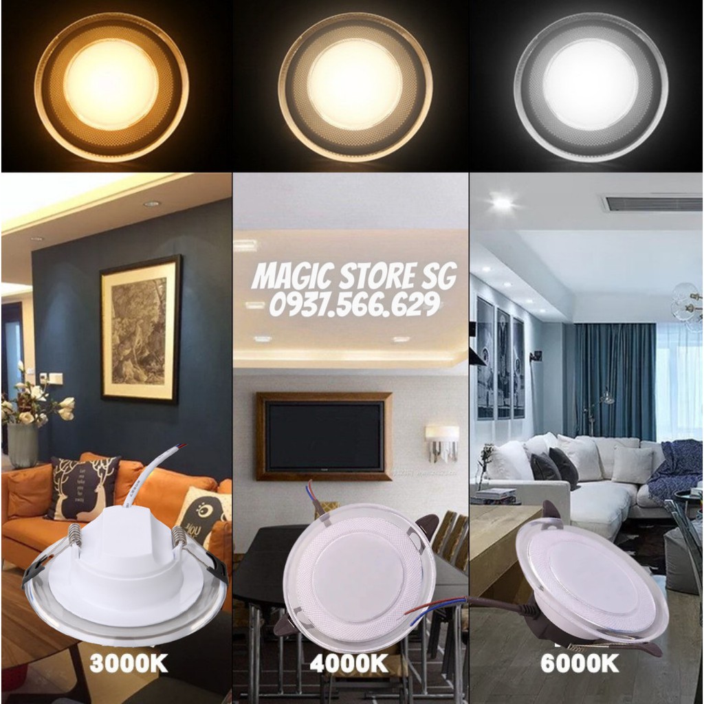 [Xả Kho] Đèn Led Âm Trần Đèn DownLight 6w 3 Chế Độ Siêu Sáng Tiết Kiệm Điện Bảo Hành 12 Tháng