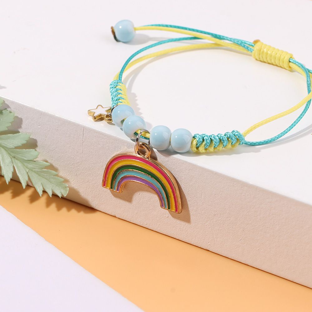 Vòng Tay Dây Bện Mặt Hoạt Hình Tráng Men Làm Quà Tặng Giáng Sinh Cho Nữ