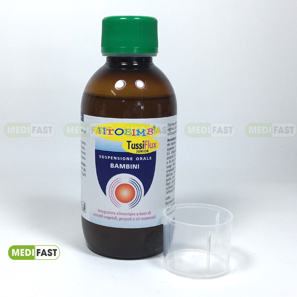 Siro giảm ho, đau họng, cảm cúm - Fitobimbi TussiFlux Junior  chai 200ml, siro Bimbi tăng sức đề kháng cho bé từ 1 tuổi