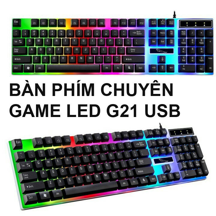 Bộ Bàn Phím GAMING G21 + Chuột + Lót Chuột Bàn Phím  LED Giả Cơ G21 Led 7 Màu | BigBuy360 - bigbuy360.vn