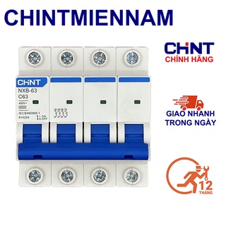 Cầu Dao Aptomat An Toàn MCB NXB-63 4P 32A-63A 4 Pha 6Ka Hãng CHINT (Hàng chính hãng xuất khẩu)