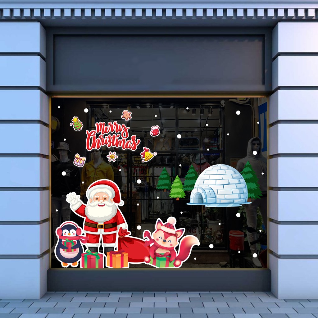 Decal Dán Trang Trí Noel Mã NE02 - Giấy Dán Cửa Kính Văn Phòng Noel Mới Nhất Năm 2021 Tại Azsticker