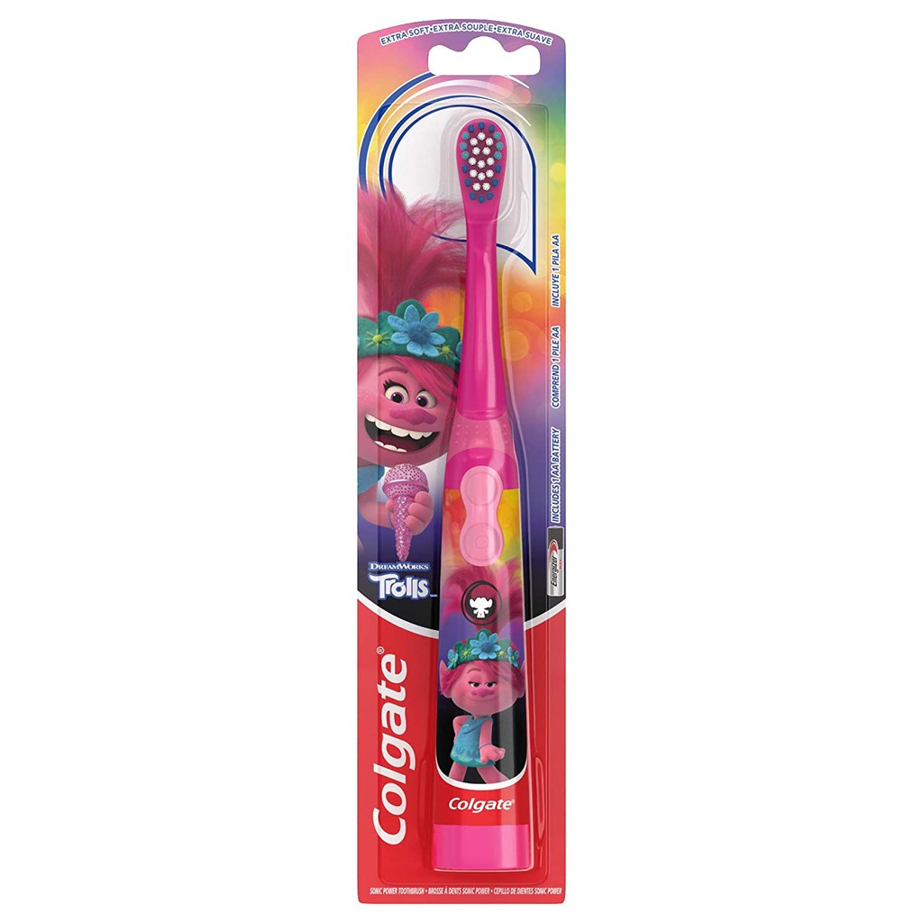 (Mẫu mới)  Chải Đánh Răng Colgate Chạy Pin Cho Bé  Colgate Kids Battery Powered Toothbrush, Trolls