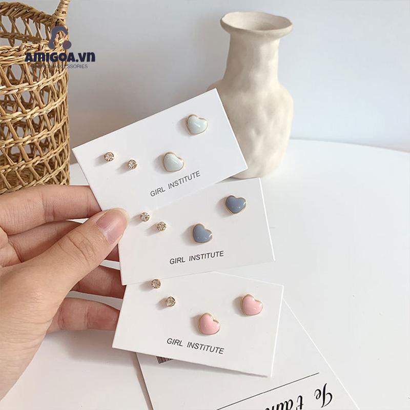 ✨✨Hoa tai hình trái tim đơn giản và tinh tế cho phụ nữ