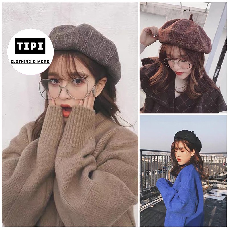 [Mã 2611THTRANG100K hoàn 10% xu đơn 99K] Mũ nồi ulzzang cao cấp hàn quốc kẻ caro