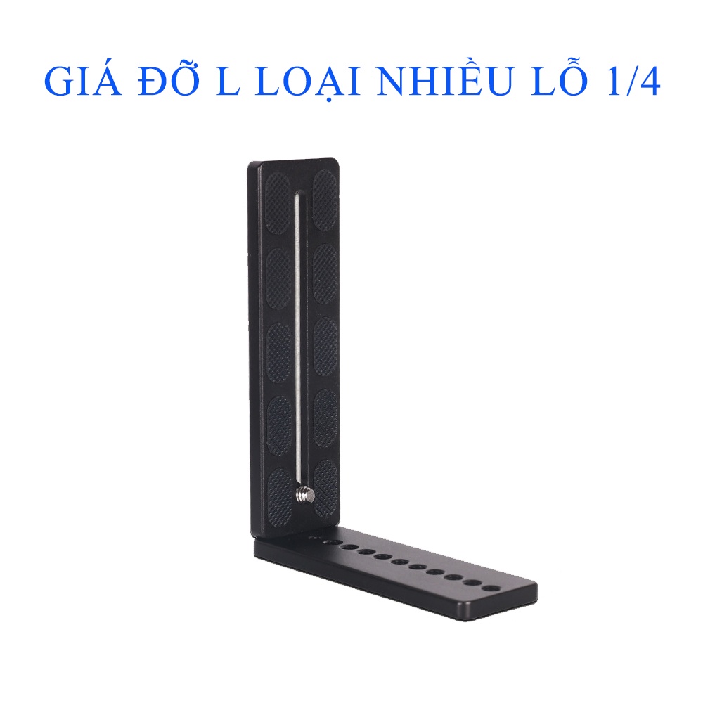 Đế giá đỡ khung gắn tháo lắp chữ L, MPU105L loại đế dài nhiều lỗ 1/4, cho máy ảnh canon, fuji, nikon v.v...