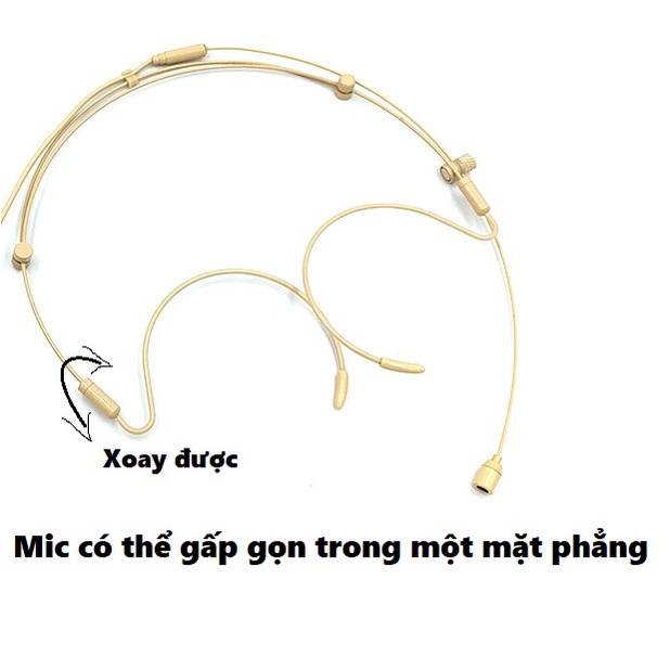 Micro đeo tai hạt gạo, micro gài tai màu da, loại tốt gọng mic có thể xoay được