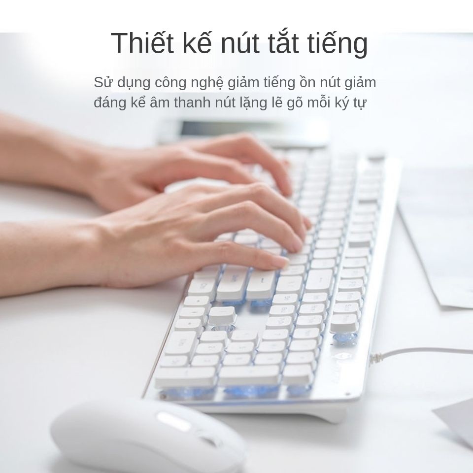 Langtu bàn phím im lặng sô cô la trò chơi có dây thao tác và chuột bộ máy tính xách tay phát sáng văn phòng | BigBuy360 - bigbuy360.vn