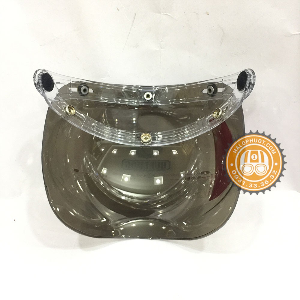 Kính Bubble Bulldog gắn nón 3/4 (Tráng gương)