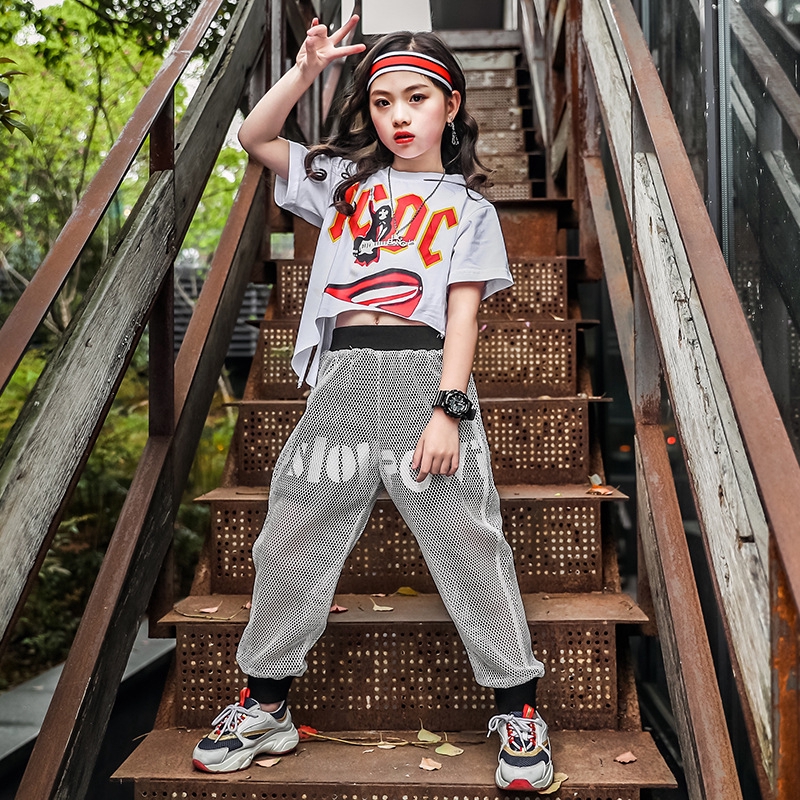 Trang Phục Trình Diễn Nhảy Múa jazz Hip-Hop jazz Hở Rốn Phong Cách Mới Dành Cho Bé Gái
