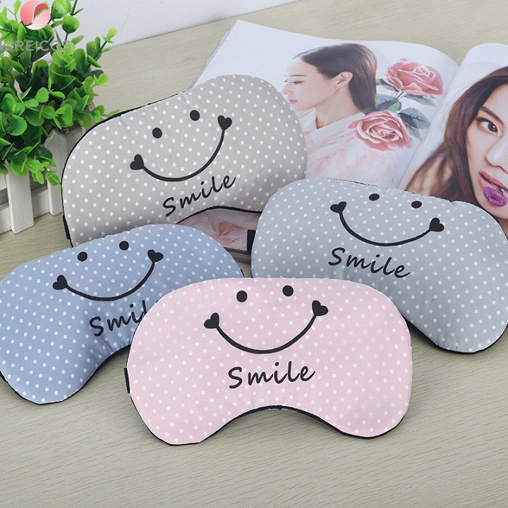 FREESHIP TOÀN QUỐC 50K - Bịt Mắt Ngủ Miếng Che Mắt Ngủ In Chữ Smile Có Túi Gel
