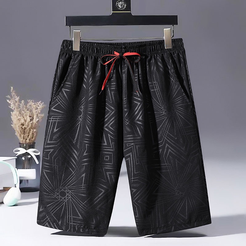 Quần Short Thể Thao Đi Biển Dáng Rộng Nhanh Khô Phối Dây Rút Cá Tính Cho Nam