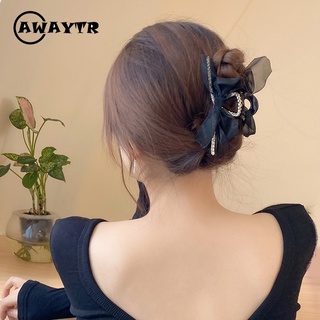 Kẹp Tóc Nơ Lưới Đính Đá Thời Trang Nữ Tính