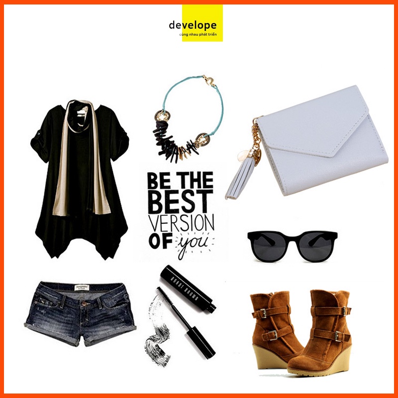 Ví Nữ Mini Ngắn Cầm Tay Dễ Thương Nữ Tính Phong Cách Hàn Quốc PTVI113-DEVELOPE