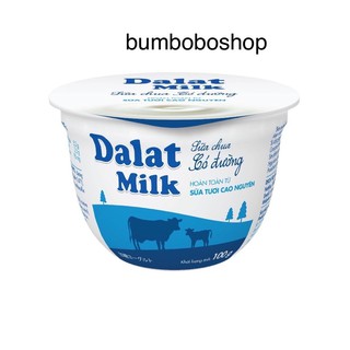 Sữa chua ăn Dalat Milk có đường/không đường/nha đam/dâu tằm/dâu tây/đào (100g/hũ)