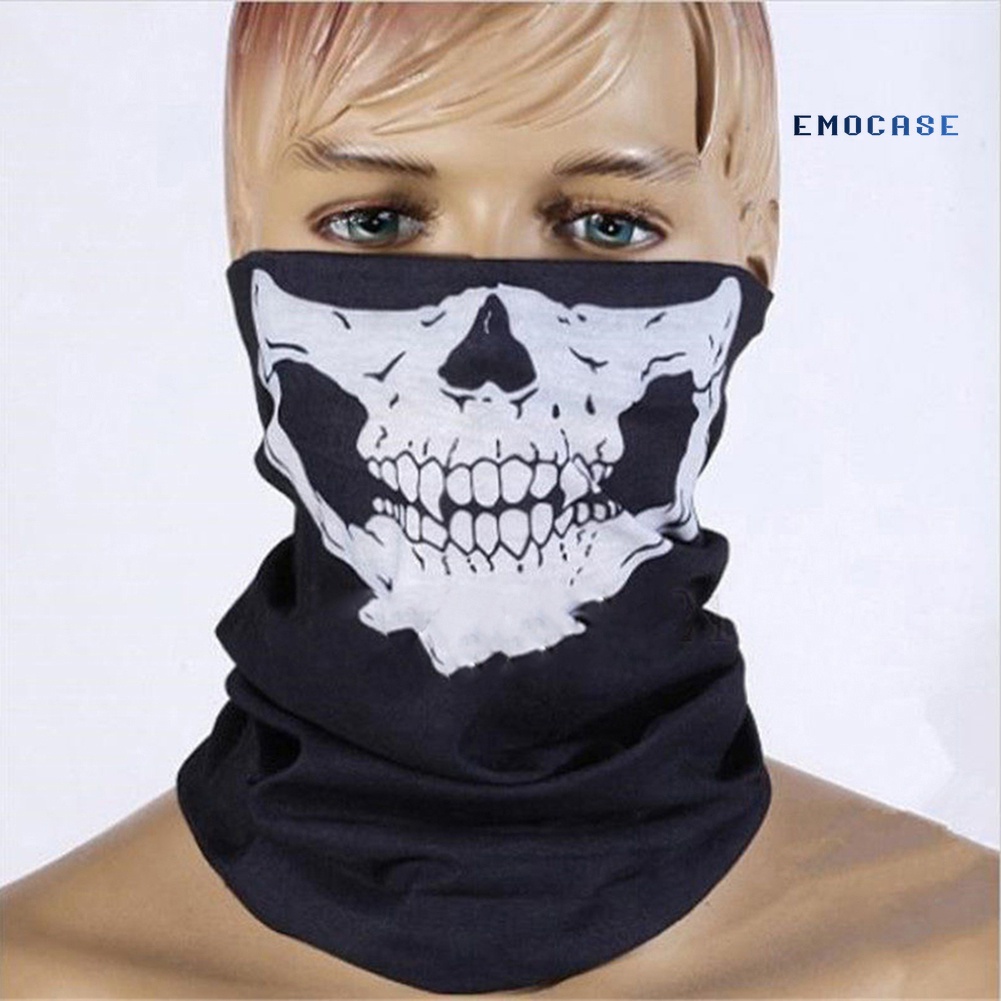Vỏ Bọc Che Mặt Và Cổ In Hình Bộ Xương Cá Tính Cho Người Đi Xe Máy