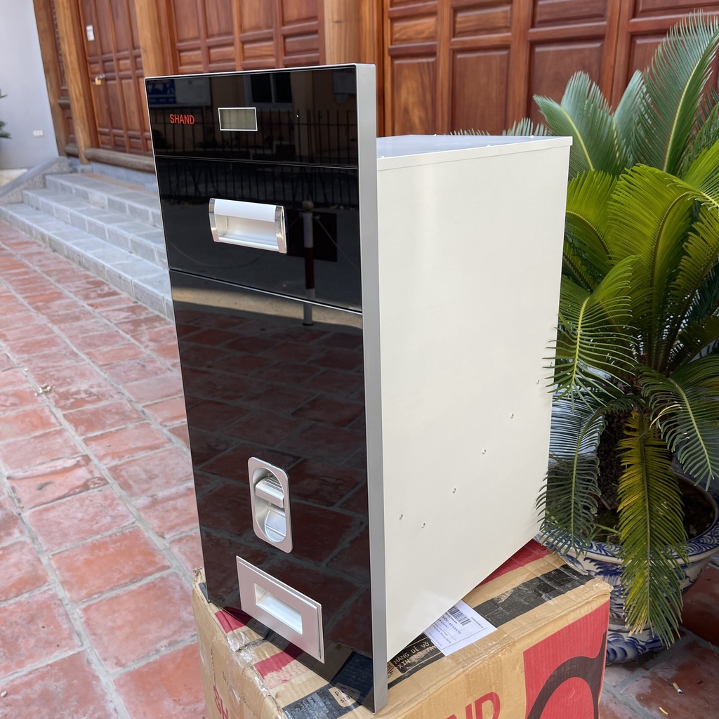 Thùng Gạo Thông Minh Mặt Gương HIỂN THỊ ĐIỆN TỬ SHAN Tủ Bếp Màu ĐEN- Bảo Hành Vĩnh Viễn