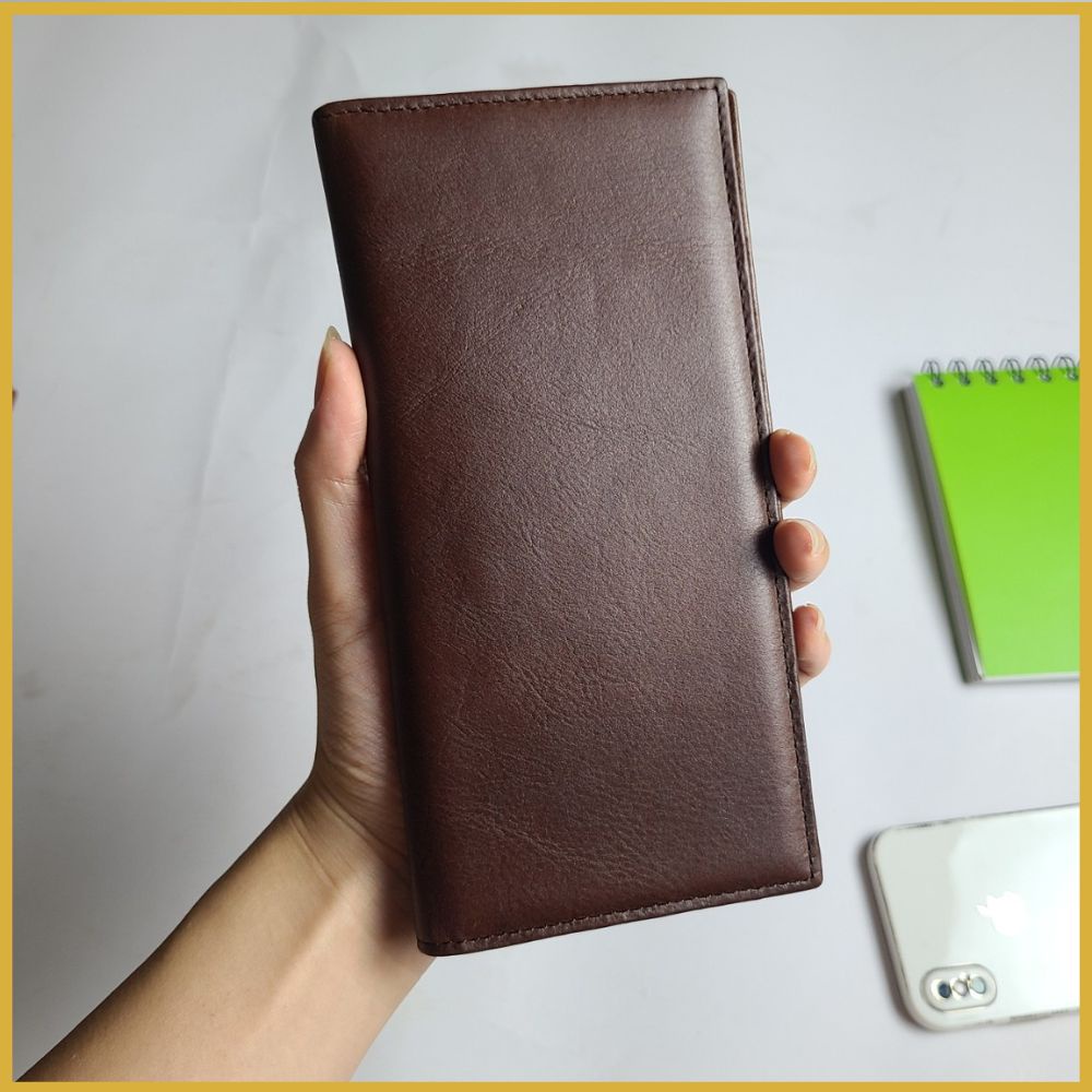 Ví da nam dài da bò trơn TIỆM ĐỒ DA VIỆT hàng cao cấp kiểu dáng cổ điển VD04