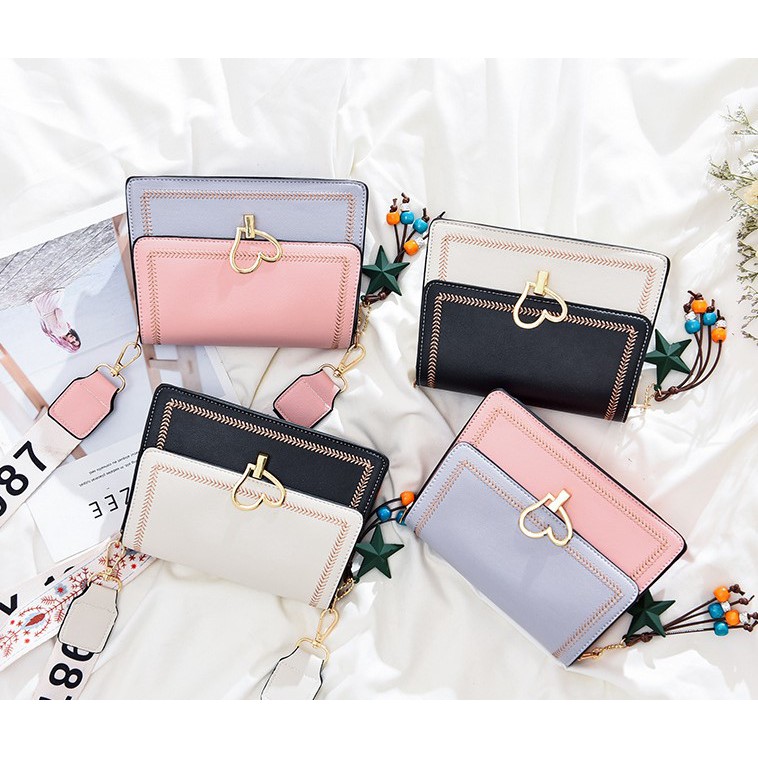 Túi đeo chéo - Túi xách thời trang - móc khóa tim