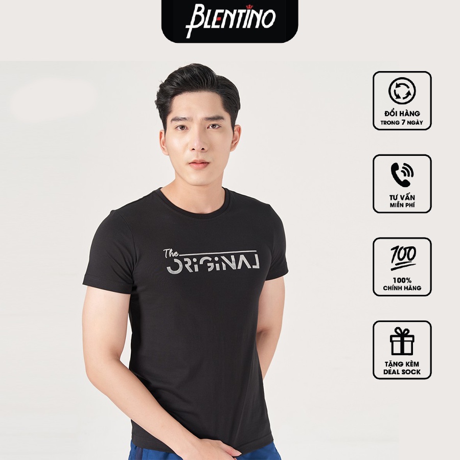 Áo Thun Nam Blentino , Chất liệu cotton cao cấp , Công nghệ in nhung trẻ trung TS20203