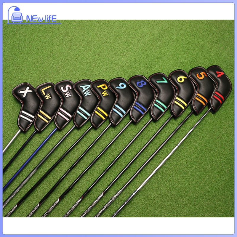 11pcs Golf Club Head Covers, Eagle Shape Design Golf Putter Covers Golf Fairway Iron Cover Sand Wedge Cover Leather Golf Headcovers Set