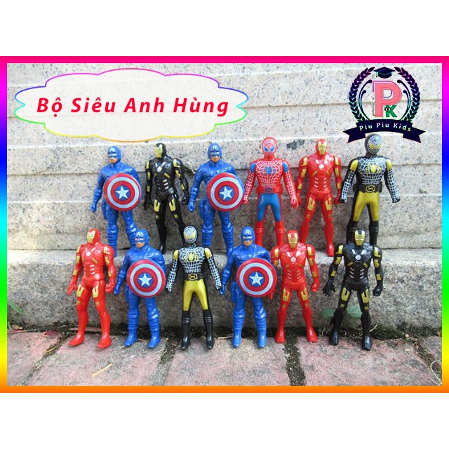 Bộ Đồ Chơi Mô Hình Siêu Nhân - Combo 12 Mô Hình Siêu Anh Hùng Avengers Cho Bé 2 Tuổi - 5 Tuổi