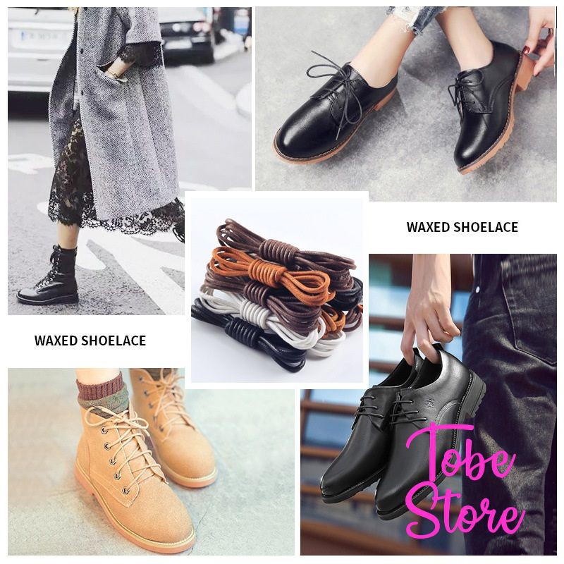 Dây giày nam nữ sáp tròn dùng cho giày da, giày tây, giày thời trang cao cấp có phủ sáp chống nước bền đẹp