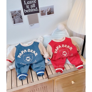 Bộ in chữ PAPA BEAR bé trai