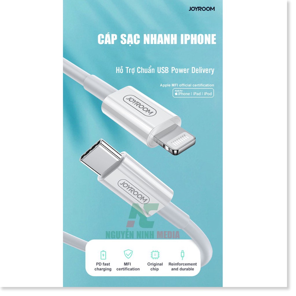 Cáp Sạc Nhanh USB Type C to Lightning Chuẩn MFI Cho iPhone, iPad Joyroom S-M421 2M - Hàng Chính Hãng