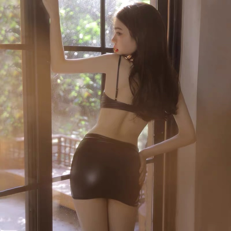 FM7032 Nội Y Kết Hợp Váy Zip Da Quyến Rũ Với Thiết Kế Táo Bạo - Fullset Kèm Dây Dắt @lingerie.sm.toys | BigBuy360 - bigbuy360.vn