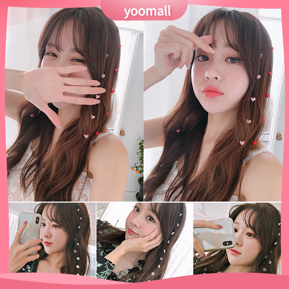 Trâm Cài Tóc Hình Trái Tim Đính Hoa Phối Tua Rua Xinh Xắn Cho Nữ