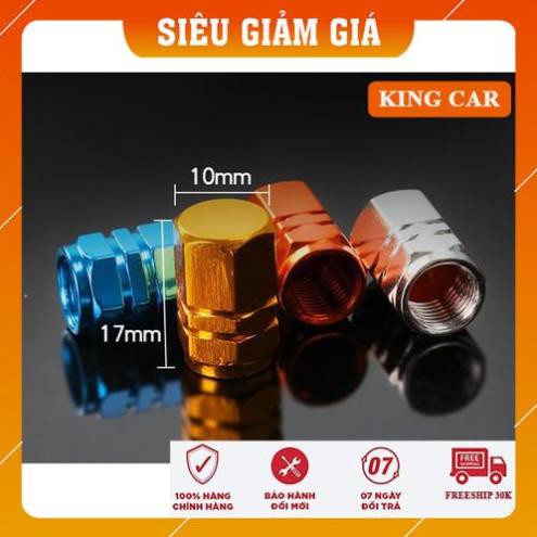 Bộ 04 nắp chụp trang trí và bảo vệ van ô tô, ốc trang trí vòi xe hơi- Shop KingCar