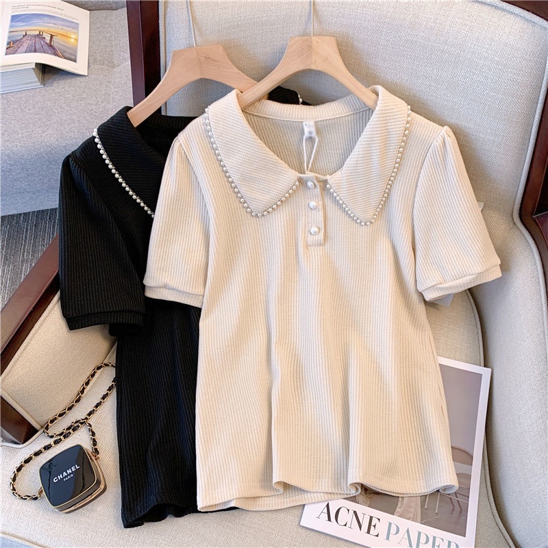 Áo Thun Polo Ngắn Tay Thiết Kế Đơn Giản Dễ Thương Cho Nữ