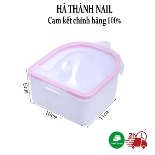 Bát ngâm tay làm nail màu trắng 2 lớp nhựa cao cấp
