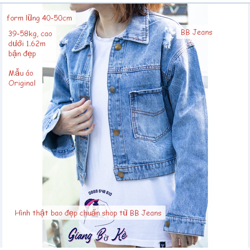 [Giá tốt] Áo khoác jean nữ Original Genoration Mickey form lững cao cấp size 39-58kg mặc đẹp