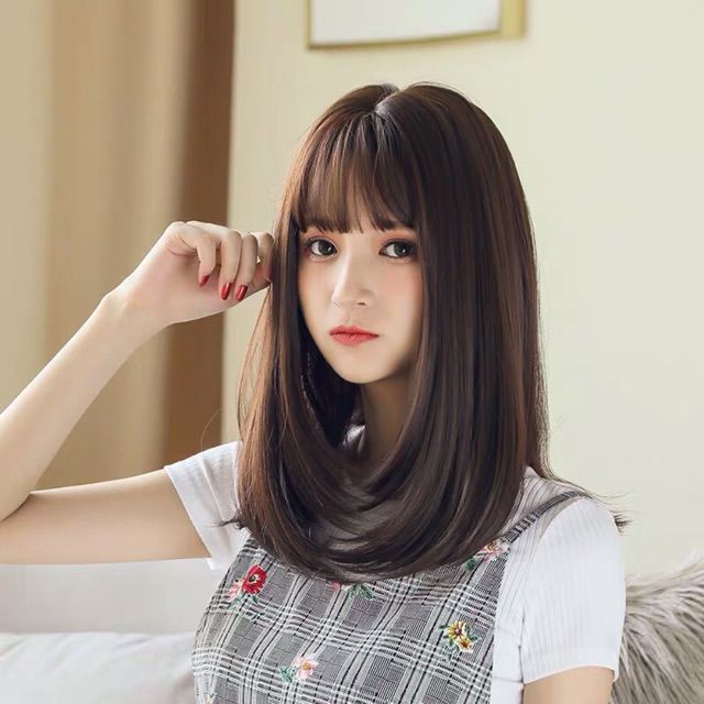 Tóc giả nguyên đầu ❤️❤️ FREESHIP ❤️❤️ nguyên đầu cúp đuôi 35cm